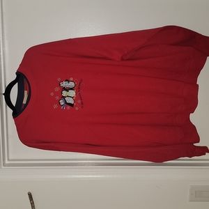 Embroidered christmas sweatshirt penguins 2x